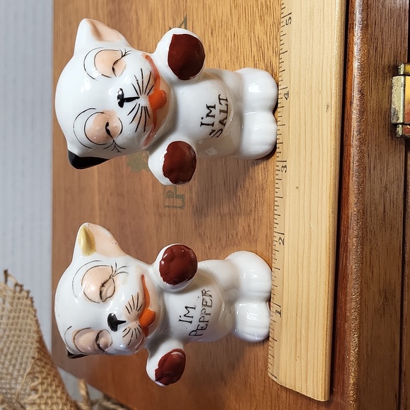 Vintage Ceramic Bonzo Dog I'm Salt I'm Pepper Shakers - Picture 14 of 14